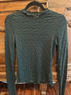 Johnny Was Teal Textured Long Sleeve Top